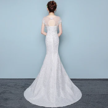 Nova Moda Klasična Preprosta, Elegantna Lepa Čipke Cvetove Morska Deklica Poročne Obleke Vestidos De Noiva Haljo De Mariage Poročne Obleke