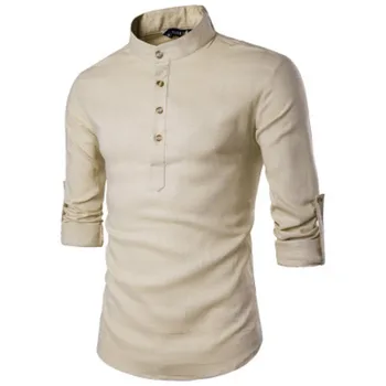 ZOGAA Moških Poslovno Obleko Majica Dolg Rokav Spodnja Slim Čista Barva Bela Majica 2020 Novih Modnih Stojalo Ovratnik Moške Srajce