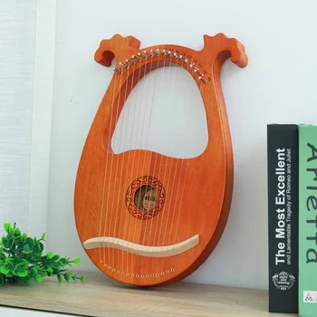 Liro Harfo 16 String Mahagoni Telo Strunska Glasbila s Tuning Ključa Pickup Čiščenje Krpo Začetnik Darilo Harfo
