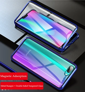 360 Polno Magnetno Primeru Za Huawei Honor 10 vitrina za Čast V10 Primeru Magnet Kaljeno Steklo Kritje za Čast 10i primeru telefon