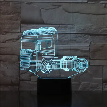 3D Lučka Tovornjak Glavo Lepo darilo za Otroke Barva Spreminja z Oddaljenim Najboljše Dekoracijo za Otroke Led Nočna Lučka Lučka