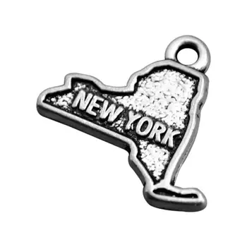 Moj obliko 30pcs Dvojno Stranicami New York Zemljevid Čar Obesek za DIY Nakit, Izdelava