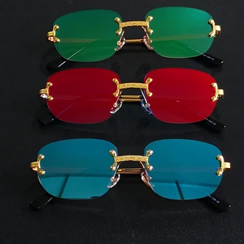 Kachawoo retro sončna očala rimless moški ženske modni očala moških kvadratnih uv400 novo leto, darila visoke kakovosti vroče Evropske