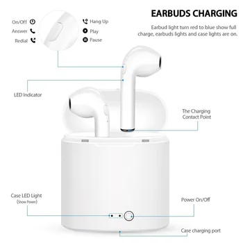 I7s TWS Brezžične Slušalke 5.0 Bluetooth Slušalke Čepkov Šport Prostoročno Slušalko S Polnjenjem Polje Za Xiaomi iPhone Android