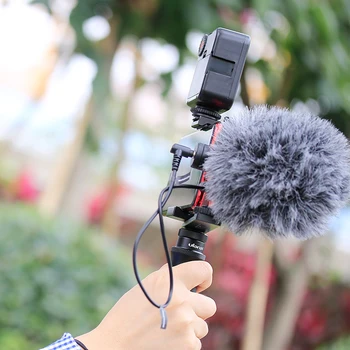 Ulanzi Vlog Grip Ročaj z 1/4 Hladno Čevelj Nastavek za Mikrofon Lučka LED Vlogging Kit Živeti Avdio Video Oprijem