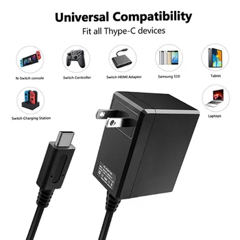 EU/ZDA Plug 5V2.4A Polnilec Za Nintendo Stikalo NS Igralno Konzolo 100-240V USB Tip C Napajalni Adapter