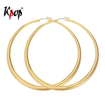 Big hoop uhani velike hoop uhani za ženske, nakit, Zlata/Srebrna Barva kovinskih stranka uhani E061