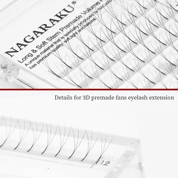 NAGARAKU Podaljšanje Trepalnic 10 Primerih veliko 3D-6D Premade Glasnost Ljubitelje ruske Volumen Trepalnic Črna Faux Mink Trepalnice Premium