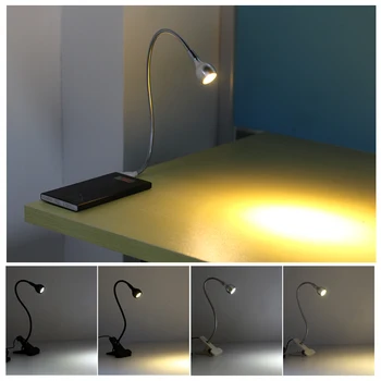 Napajanje USB vpenjalno Držalo LED Knjiga Svetlobe Namizna Svetilka 1W Prilagodljivo LED Branje Knjige Lučka za Vklop/Izklop namizne Svetilke za Študijske Sobe, Spalnice