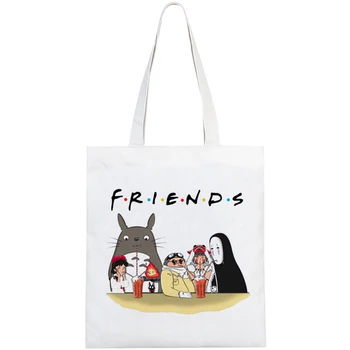 Studio Ghibli nakupovalna torba nakupovalka trgovina bombaž bolsa vrečko reciclaje boodschappentas tkanine tote cabas