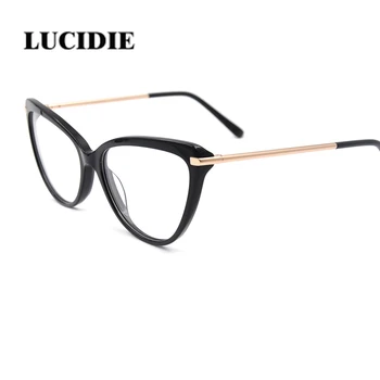 Lucidie ženske modni očala osebnost mačka oči očala okvir klasičnih črno okvir očal