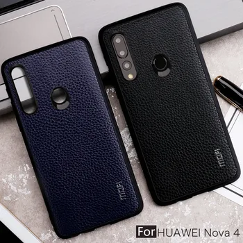 Za Huawei Nova 4 Primeru Mofi Za Huawei Nova4 Primeru Zajema Pu Usnje Poslovni Slog Za Huawei Nova 4 Primeru, Črno Rdeče Barve Soild