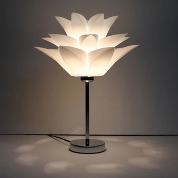 Sodobna lotosov Cvet, namizne Svetilke NAS EU UK Plug za dnevno Sobo, Spalnica Postelji Zatemnitev luči LED Nočna Lučka Romantične Svetlobe
