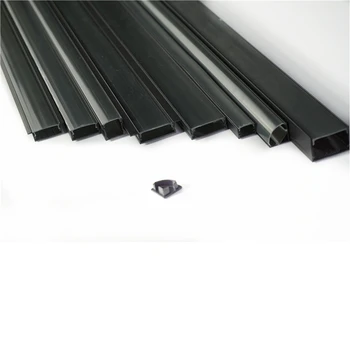 5pcsX50cm Vgrajeni črni pokrov aluminiuming profil U V W model linearne trakove matte black led stropni stenski bar svetlobe kanal