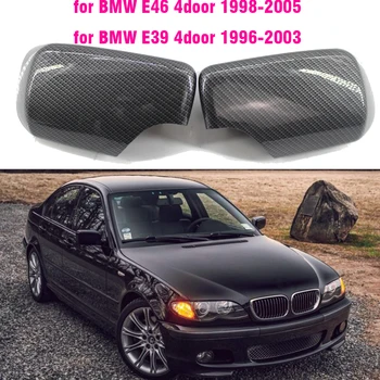 Ogljikovih Vlaken Svetlo črno Strani Rearview Mirror Kritje Za BMW 3 5 E39 E46 525i 528i 530i 540i 323i 330i 328i
