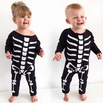 Baby Dekle Stranka Playsuit Newborn Baby Boy Halloween Igralne Obleke Otroci Jeseni Obleke Malček Smešno Oblačila