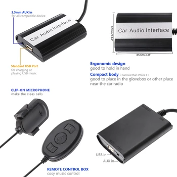 Prostoročno Avto Bluetooth Kompleti MP3 AUX Adapter Vmesnik Za Renault Clio in Megane
