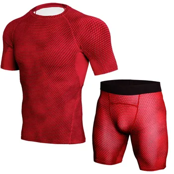 Moške prikrivanje toplotne perilo nastavite Kratek rokav toplotne perilo base layer moški športni stiskanje majice