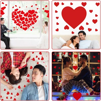 Valentinovo DIY Nalepke Odstranljive Srce Vzorec Stekla Decal za Festival Poroko