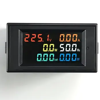 6IN1 monitor AC 110V 220V 380V 100A Napetosti tok Faktor Moči Aktivno KWH Električne energije, ki je Frekvenčni merilnik Digitalni LCD VOLT AMP