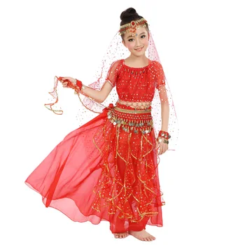 Nov Slog Otroci Ples Trebuh Kostum Za Orientalski Ples Kostume Dekleta Belly Dance Plesalka Obleko Indijske Plesne Kostume Set Za Otroka