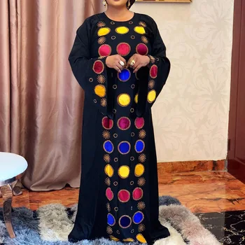 Plus Velikost 3XL Afriške Moda Dolga Obleka Ženske Beading Dubaj Abaya 2020 Muslimanskih Maxi Obleke Jeseni Elegantno Črno Haljo Stranka