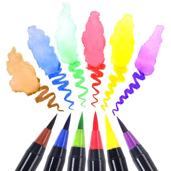 20 Barv, Vodnih Barv Paint Brush Set Najlon Lase Mehke Nasvet Opozoril Krtačo Z 1Piece Vode Krtačo Kaligrafsko Pero Pero Flomastri