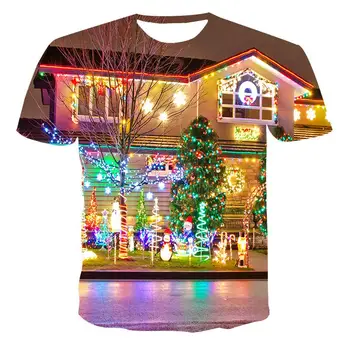 Novi T-shirt za moške, visoke kakovosti za moške in ženske T-shirt smešno Pumpki kratka sleeved 3D tiskanje Božič moška T-shirt majica