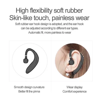 USLION Novo Nadgradnjo HD Brezžične Stereo Slušalke Poslovnih Slušalke Z Mikrofonom za Prostoročno klicanje Uho-kavelj Slušalke Za Android IOS