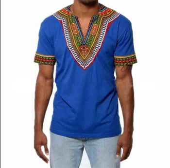 Tradicionalnih afriških oblačila za moške, dashiki poletje t shirt print majica s kratkimi rokavi moški etnične afriki oblačila