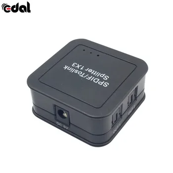 EDAL Prenosni Mini SPDIF TOSLINK Optični Delilnik Digitalni Optični 1x3 1 Vhod 3 Izhod Audio Splitter Adapter NAS Vtič S