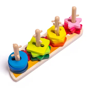 Lesene Montessori Igrača gradniki Zgodnjega Učenja Izobraževalne Igrače, Barvo, Obliko Tekmo Spoznavanja Otroci Igrače za Fante, Dekleta Darila