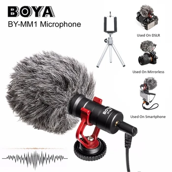 BOYA S-MM1 Video Snemanje Mikrofona Kompakten VS Rode VideoMicro Na-Kamera za Snemanje Mic za iPhone X 8 7 Huawei Nikon Canon DSLR