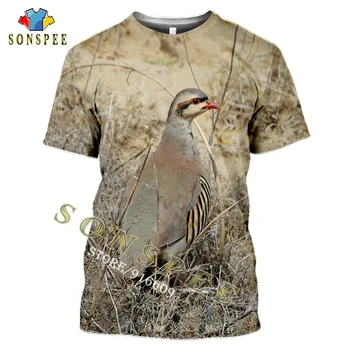 Živali, Lov Partridge Ptica 3D Tiskanja Harajuku T-Shirt Priložnostne Poletje Moda za Moške tshirt Chukar Kratek rokav Ulične Unisex