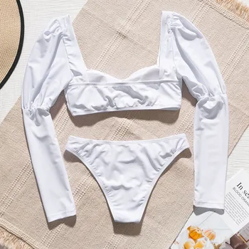 Seksi kopalke ženska Visoko pasu bikini 2019 Mujer Pasu kopalke ženske Bele poletne kopalcev Push up kopalke ženske biquini