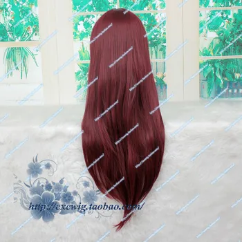 Fairy Tail ženske Erza Škrlatno, cosplay lasuljo dolgo temno rdeče ravne lase lasuljo kostumi