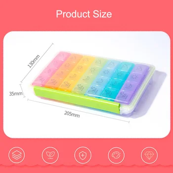 28 Mavrične Barve Pill Box Tedensko Prenosni Nov Prenosni Potovanja Tabletke Organizator z Vlago,-dokazilo Design Velikih Predelov,