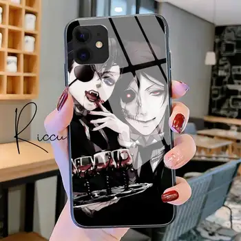 Anime Black Butler Ciel Phantomhive Telefon Primeru Kaljeno Steklo Za iPhone 11 XR Pro XS MAX 8 X Plus SE 2020 12 Max Pro Mini ohišje