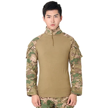 Moški Vojske ZDA Obleko Taktične Vojaške uniforme Prikrivanje ACU nemški Puščavi Boj proti Lovska Oblačila Poln Rokav Airsoft Majica Vrhovi
