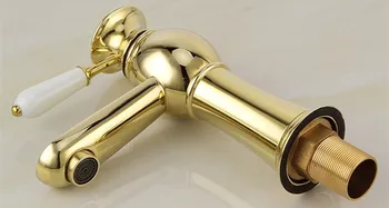 Zlati kopalnica bazena korito mešalnik tapnite z trdni brass bazena pipa za vročo in hladno zlato kopalnica bazena pipa