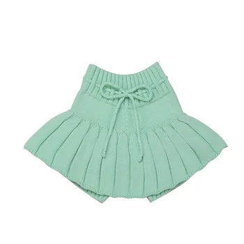 Novo leto 2020 Poletje Otroci Baby Girl Obleke Za Dekleta Nabrano Obleko Otroci Dekle Čisto Barvo Pantskirt Knit Dress 1-7Yrs
