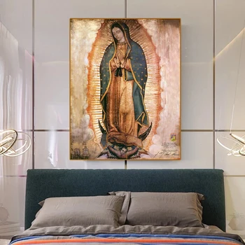 Devica Marija Umetnosti Oljna slika, Mehika Guadalupe Platno Slikarstvo Plakate in grafike Doma Dnevna Soba Dekoracijo