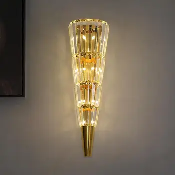 Zlati moderne stenske svetilke crystal light luksuzni Nordijska dnevna soba dekoracijo hotel LED luči