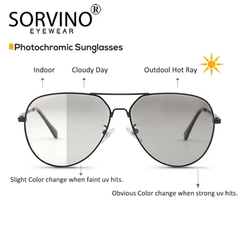 SORVINO Retro Pilotni Photochromic sončna Očala Moških Polarizirana blagovne Znamke Oblikovalec 2020 90. letih Black Letalstva UV sončne Očala Veliko Odtenkov SP252