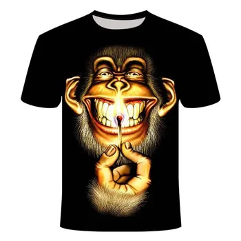 Poletje T-shirt nova smešno opica 3d tiskanje moška T-shirt priložnostne krog vratu otrok živali kratek rokav