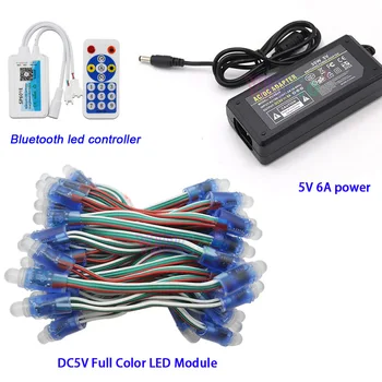 5 50 Kos WS2811 IC RGB Slikovnih pik, LED Modul Svetlo Barvno IP67 ,Wifi LED SPI Krmilnik,5V 6A led napajalni Adapter za Polnilnik