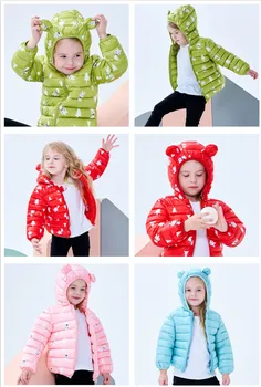 2020 Pozimi Nov Modni Sneg Suknjič Otroci, Fantje, Dekleta Obleke Z Dolgimi Rokavi Z Ušesi Hooded Veter Dokaz Tanke Slog Raca Navzdol Coats