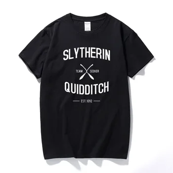 Camisetas hombre tee shirt Slytherin Quidditch Ekipa t shirt priložnostne Znamke tiskane bombažne majice kratek rokav t-shirt Poletje vrhovi