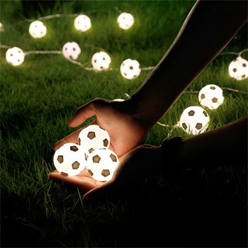 3M 6M LED Žogo za Niz Luči, Plastike nogomet Nogomet Pravljice Žarnice na Baterije Flash Venci Svetlo Dekoracijo za Dom Otroci Stranka