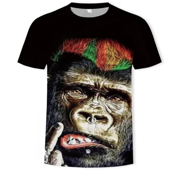 Poletje moda, moška t-shirt živali ape opica 3D tiskanih priložnostne t-shirt za moške hip-hop street moška oblačila t-shirt za moške